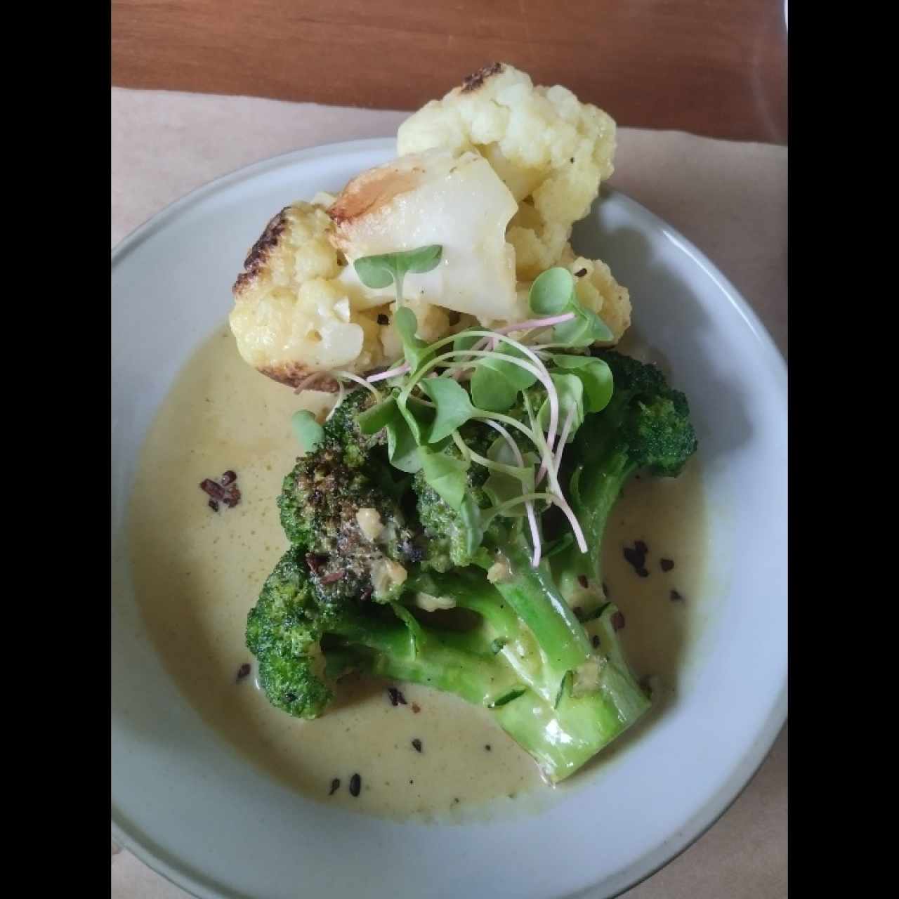 Broccoli y Coliflor en salsa de Curry y Coco