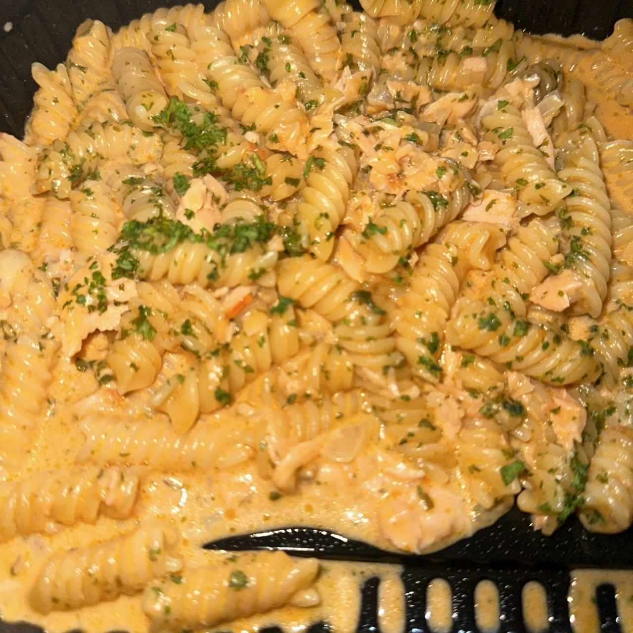 Pasta con salmón 
