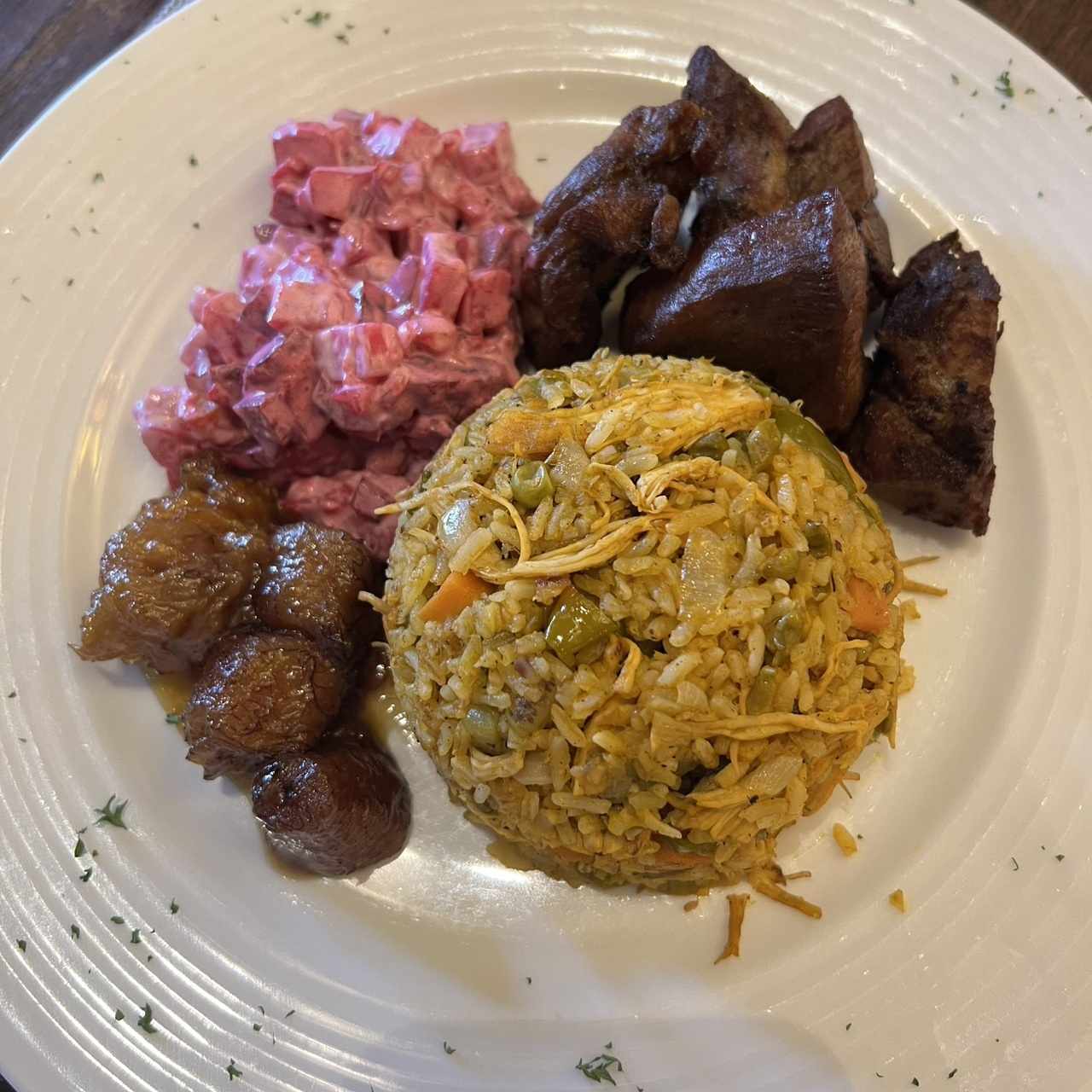 Arroz con Pollo y Puerco Frito