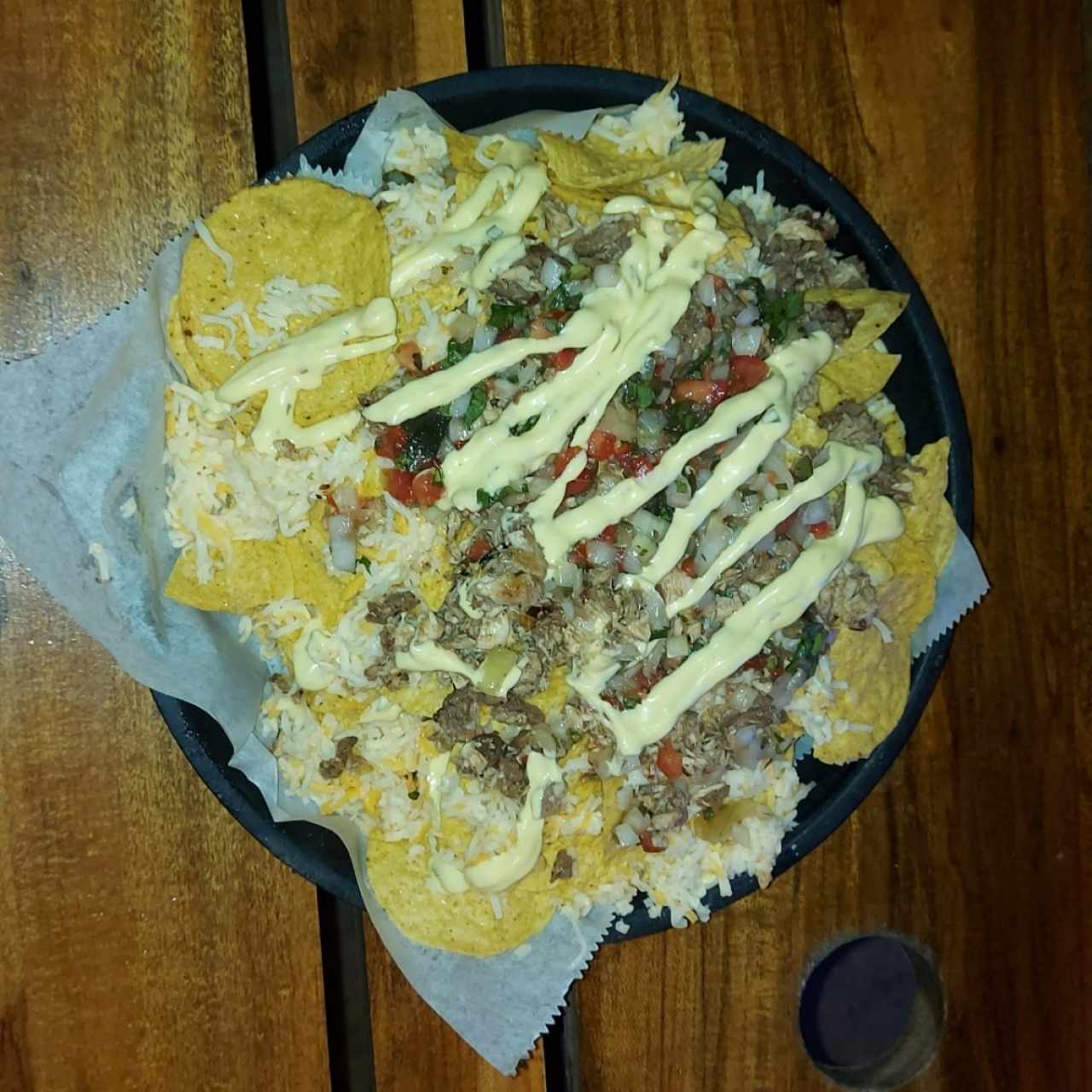 Nachos mixtos de pollo y carne