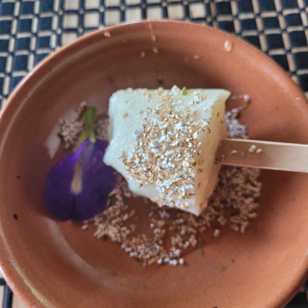 Helado de guanábana con semillas tostadas de amaranto y miel