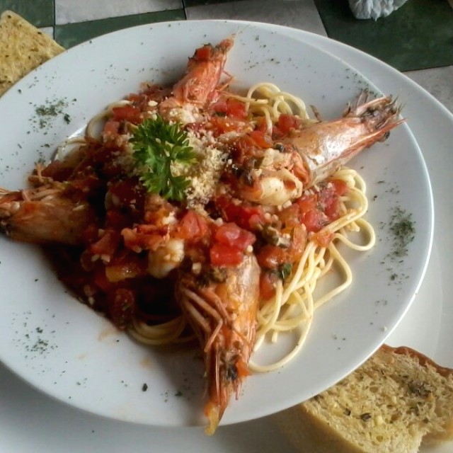 spaguetti con langostinos