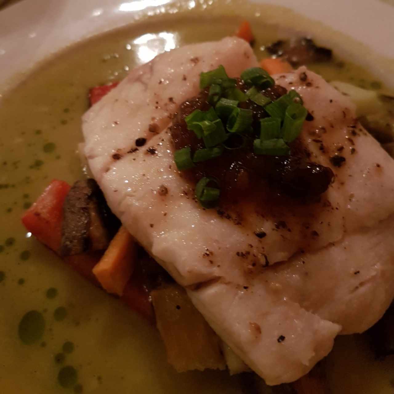 corvina con curry verde 