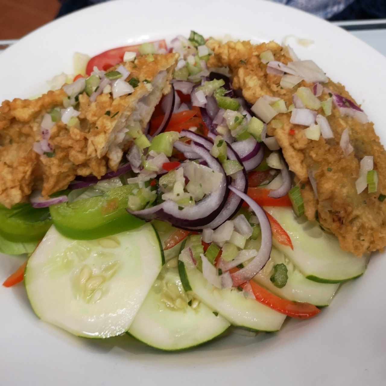 Ensalada de Corvina Tempura