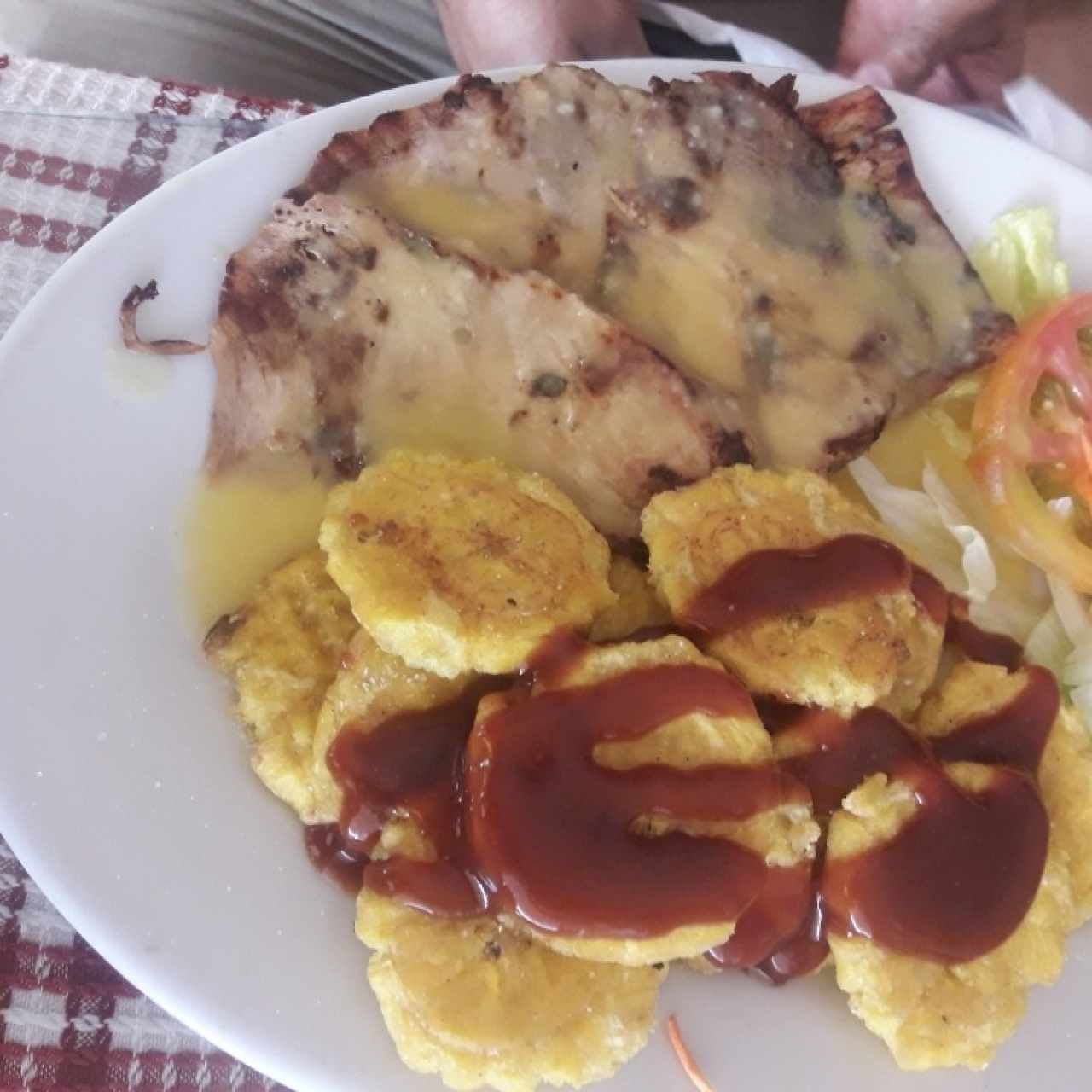 pollo a la naranja con patacones