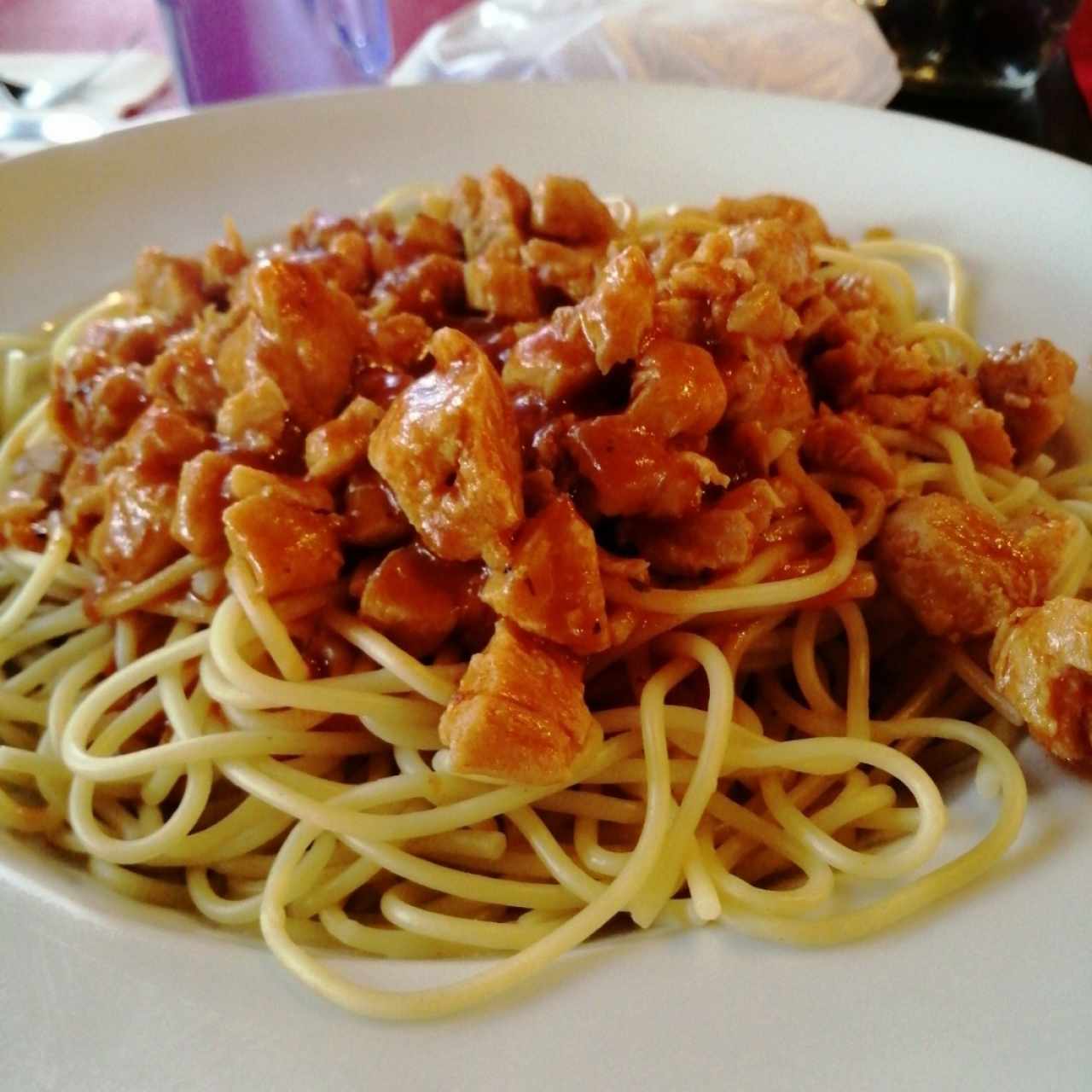 spaghettis con Pollo