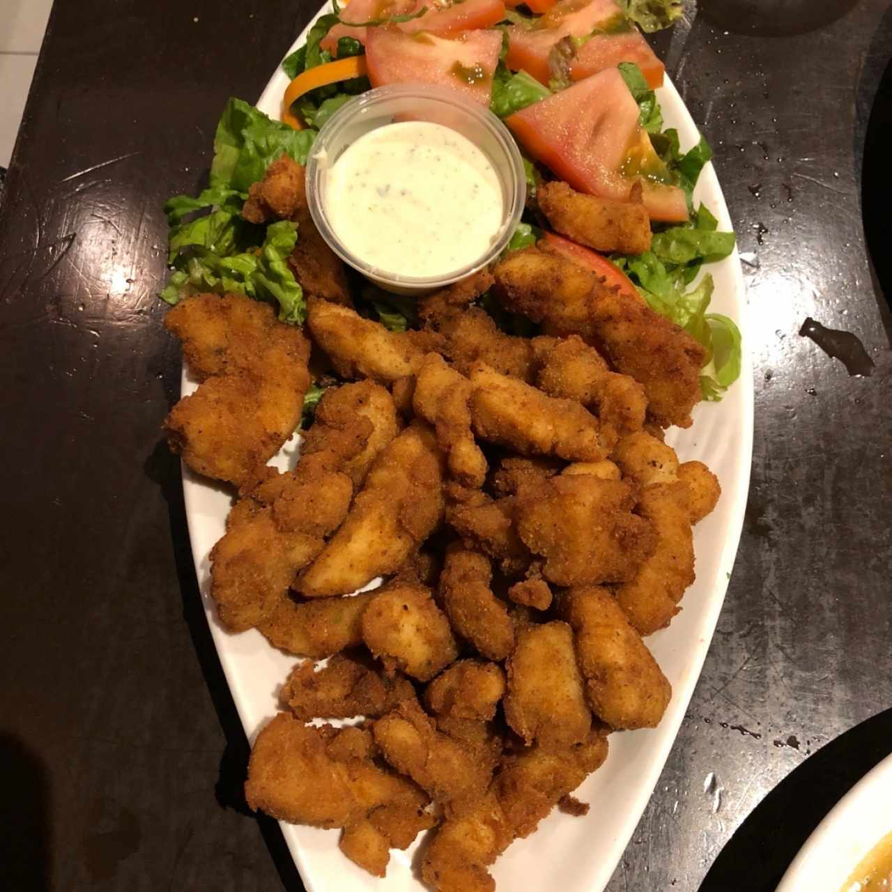 Deditos de Pescado (Corcina frita en pequeños teizos)