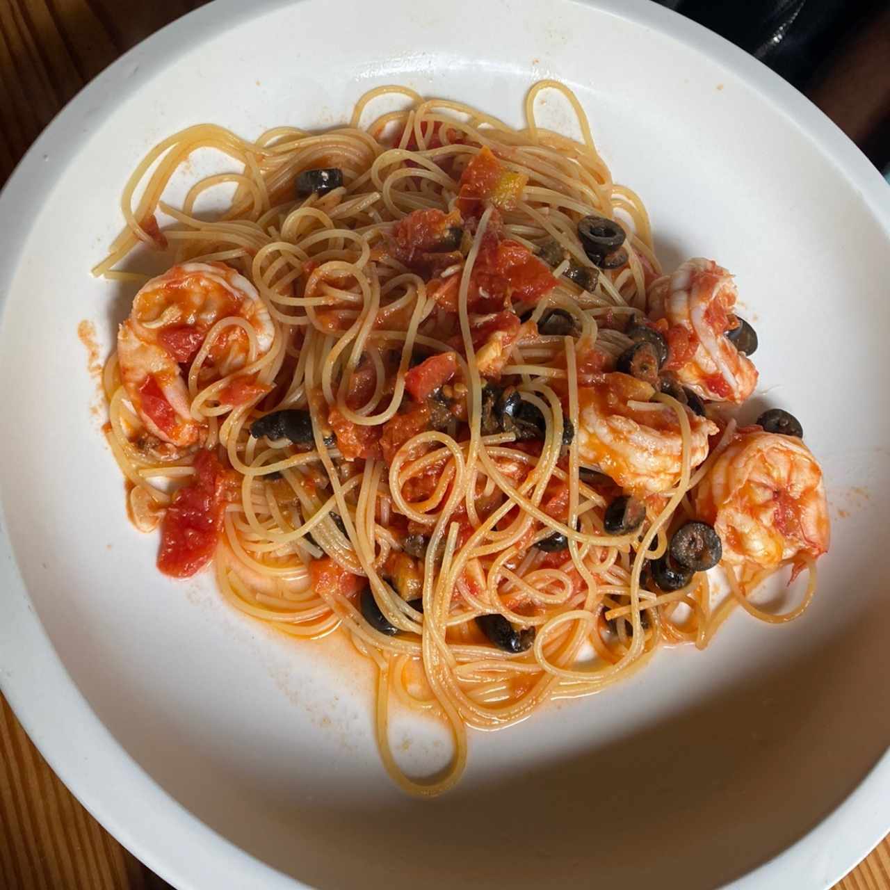 espaguetti con langostinos