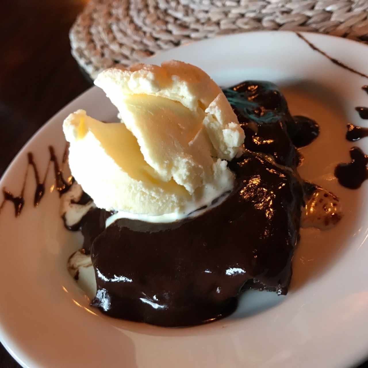 brownie con helado