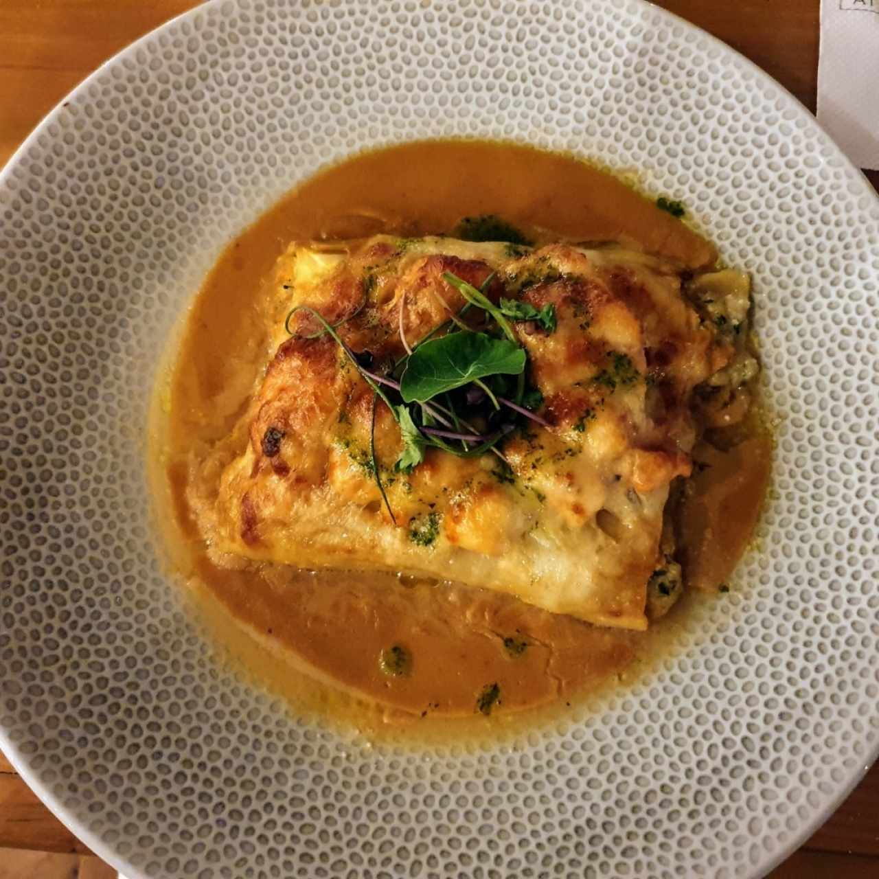 Canelones de Langosta Gratinados