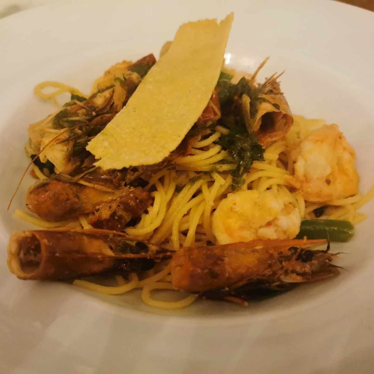 Spaguetti con langostino 