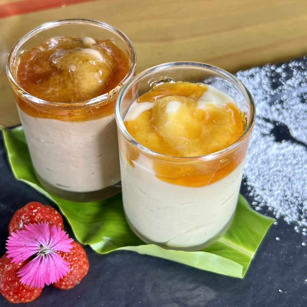 Duo de crème brûlée (cafe y vainilla)