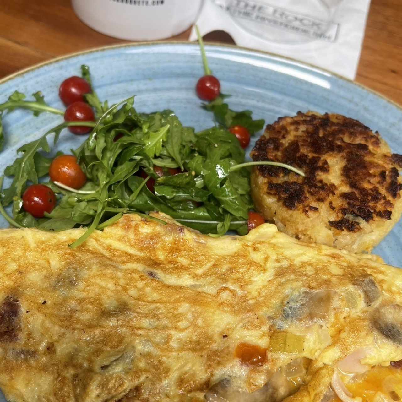 Huevos al gusto con hash brown de papa