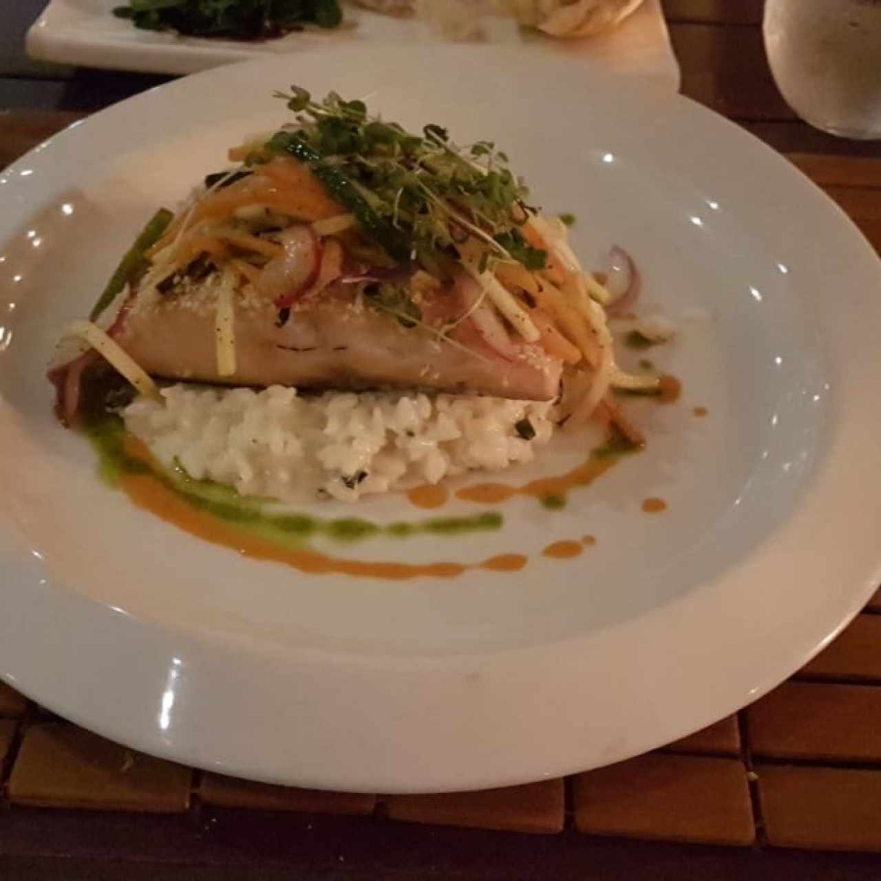 salmon con risotto