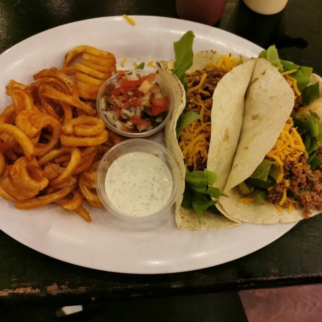 Tacos con carne molida y papas