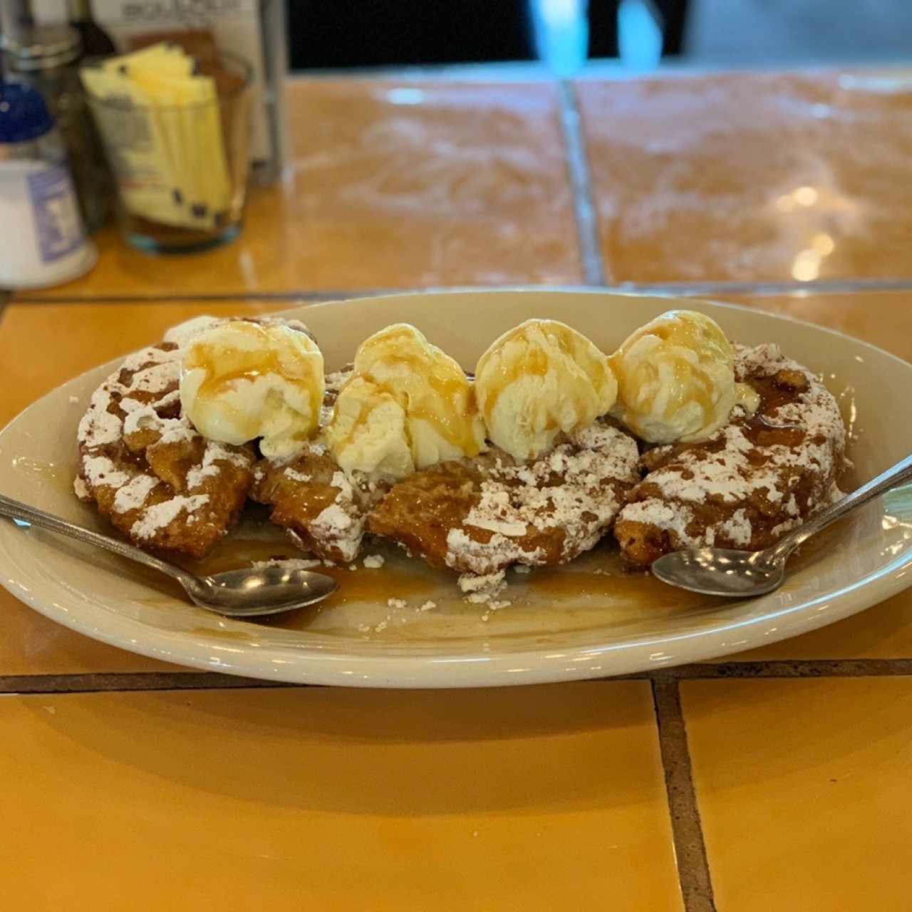 Churros con helado