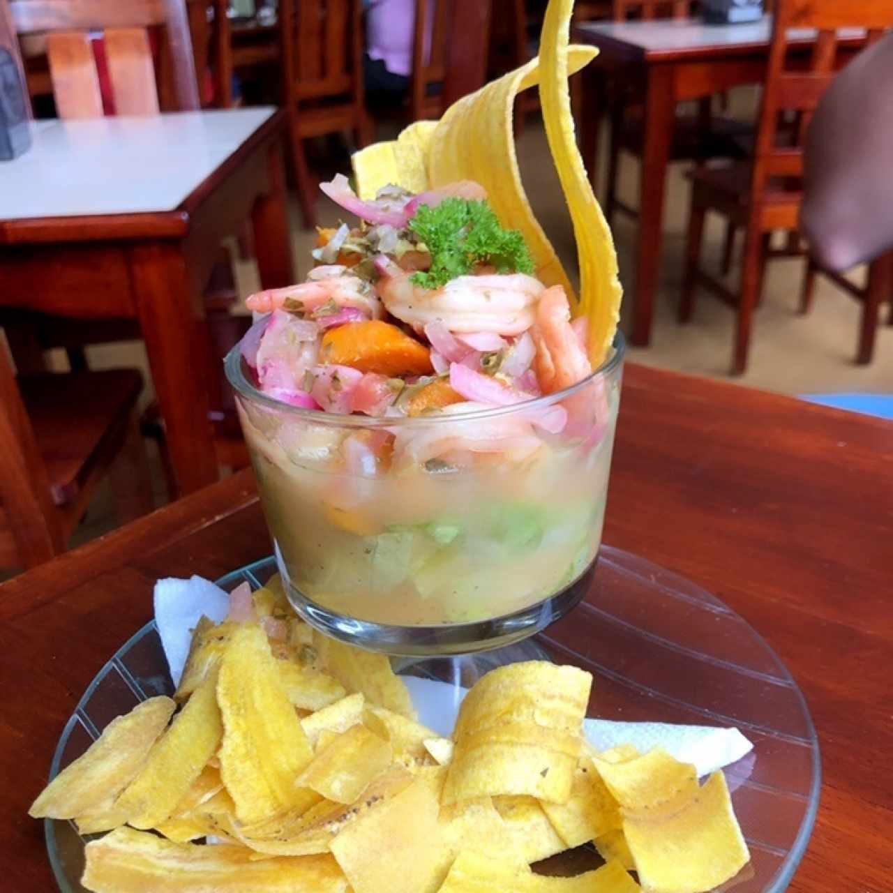 ceviche de camaron y pixbae