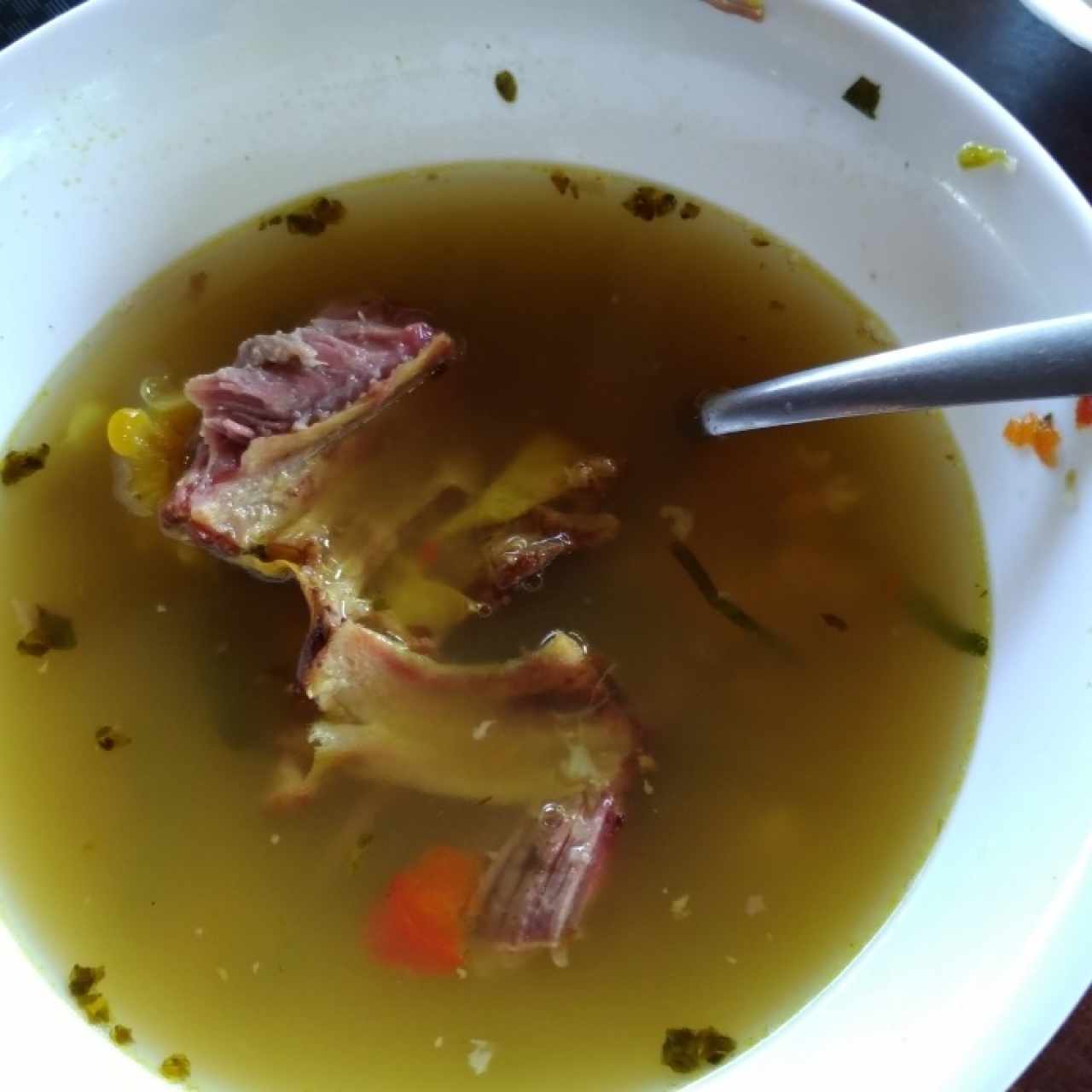 sopa de costilla ahumada