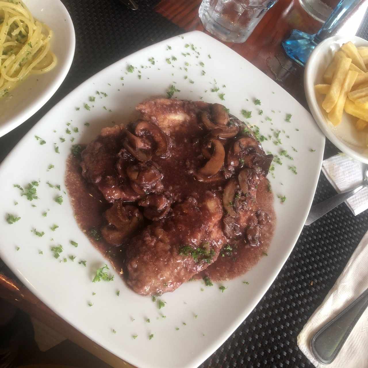 pollo en hongos