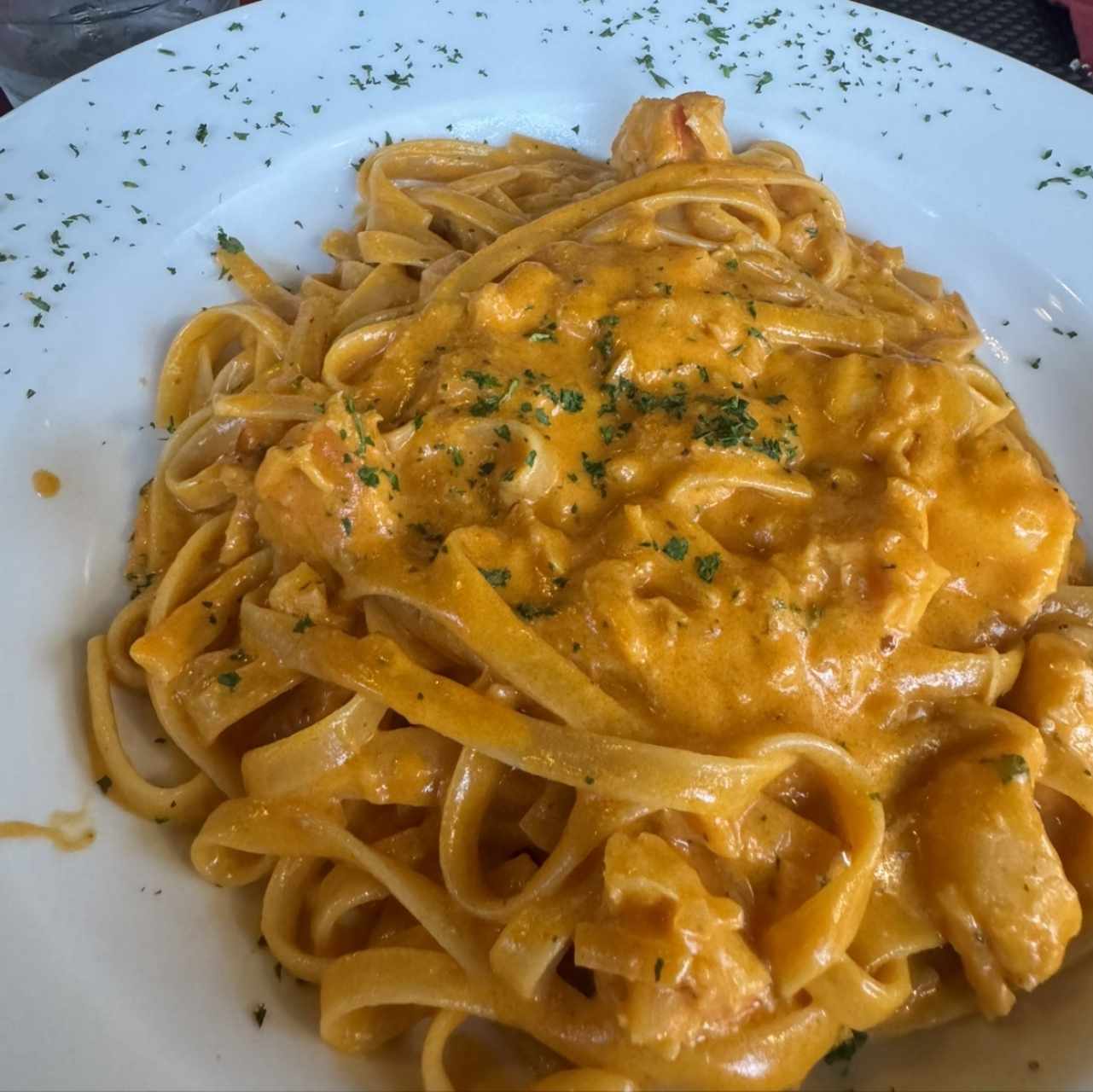 Fettuccine en la salsa rosada 
