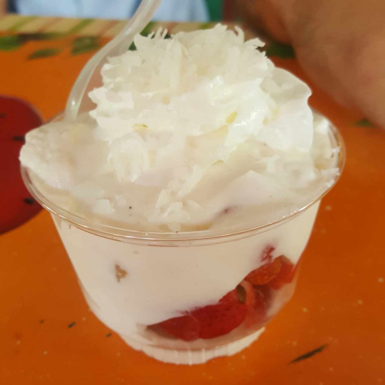 Fresas con crema de coco