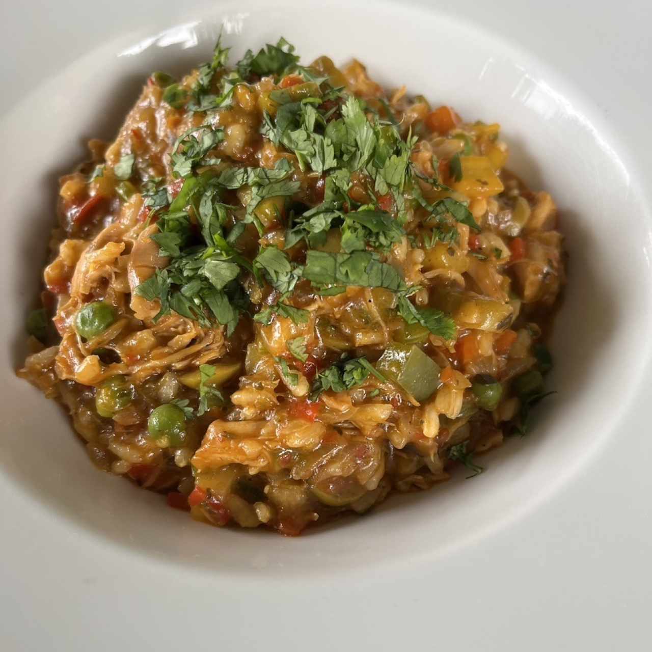 Risotto de arroz con pollo