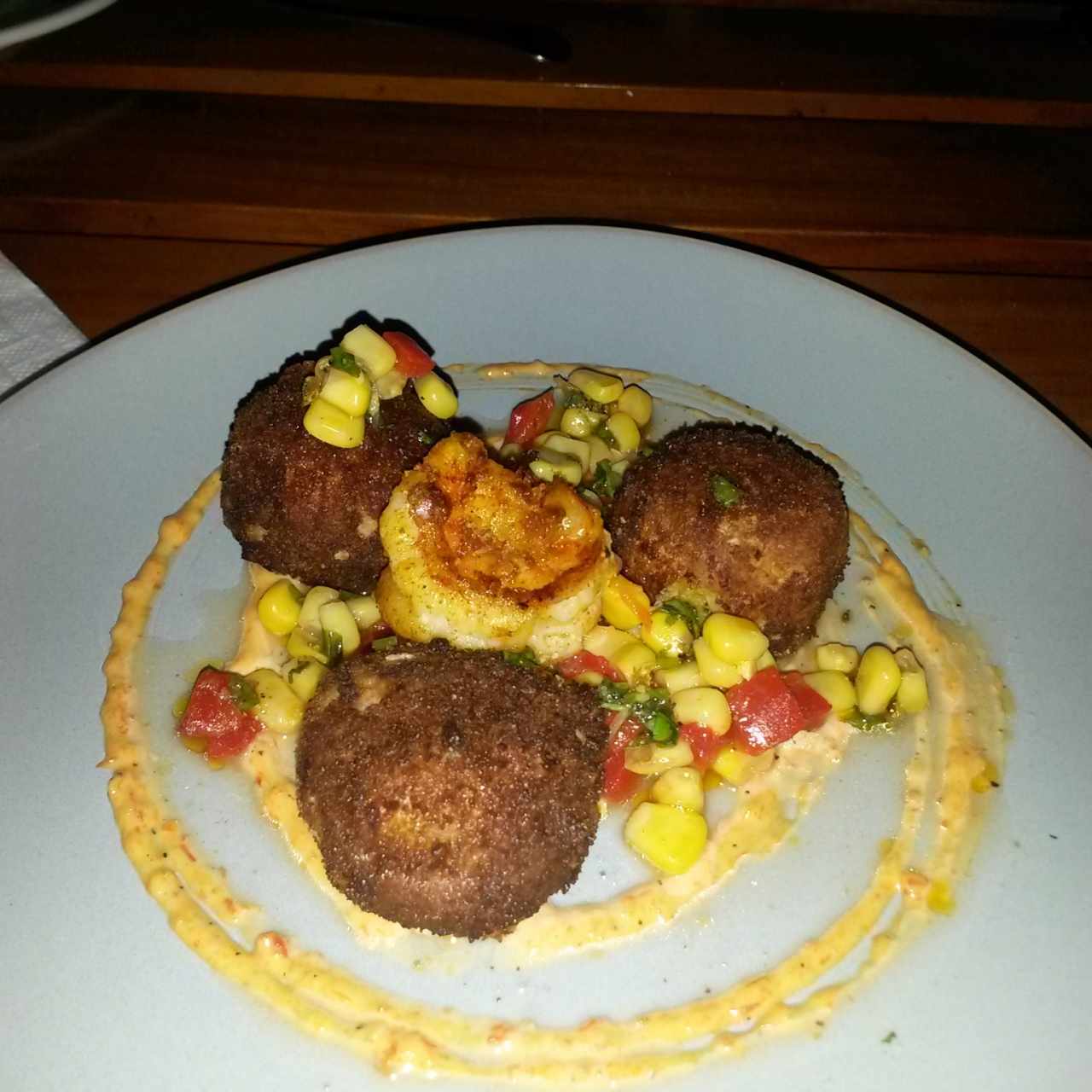 Croquetas de Platano con Langostinos