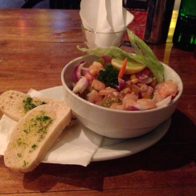 Ceviche de camarones.