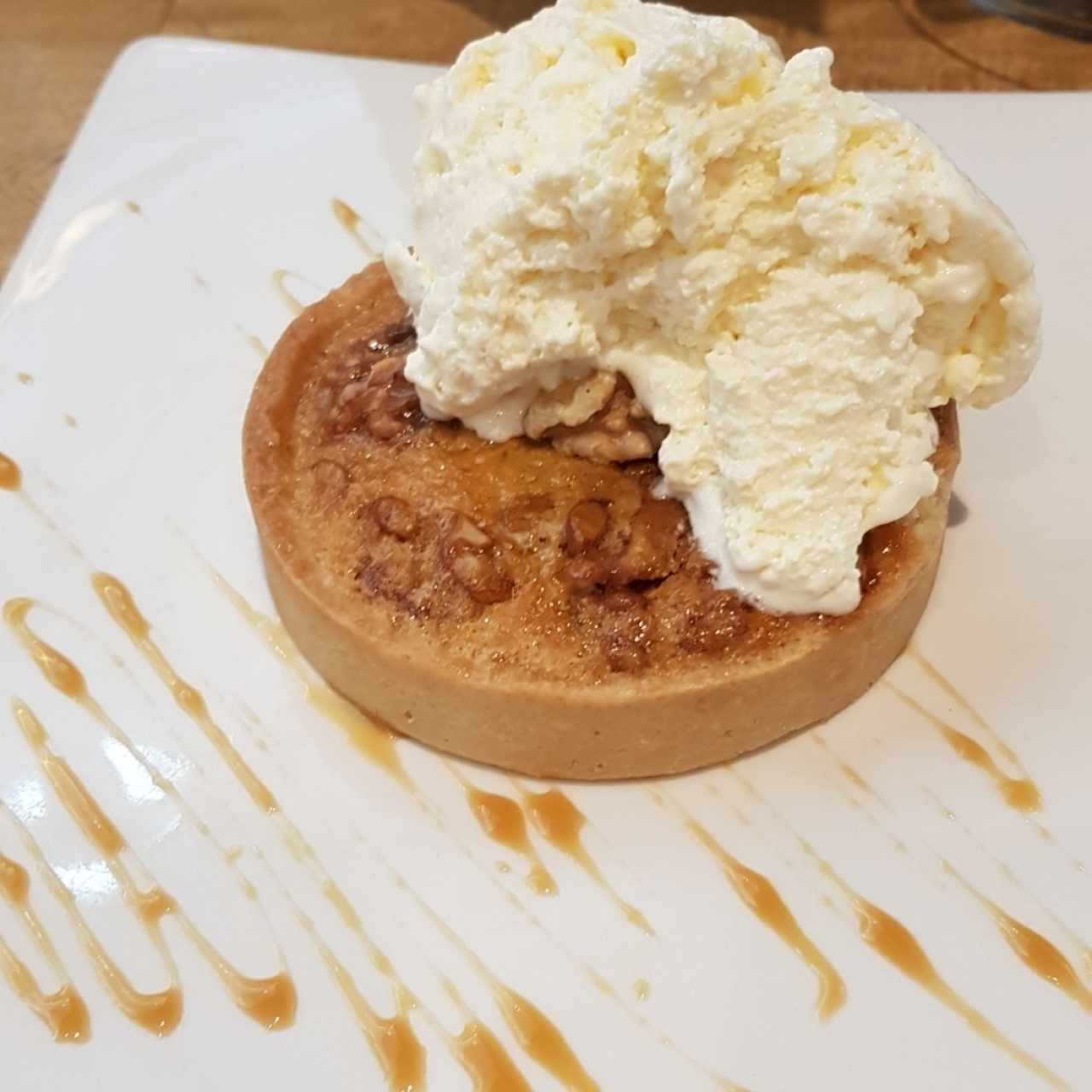 pecan pie con helado