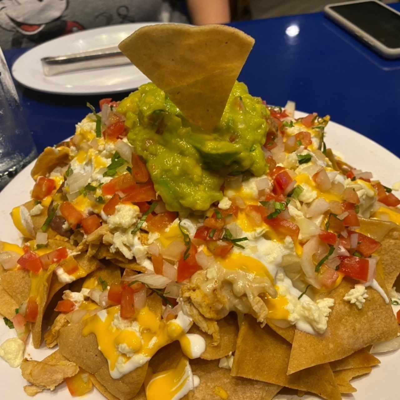 Súper nachos de pollo