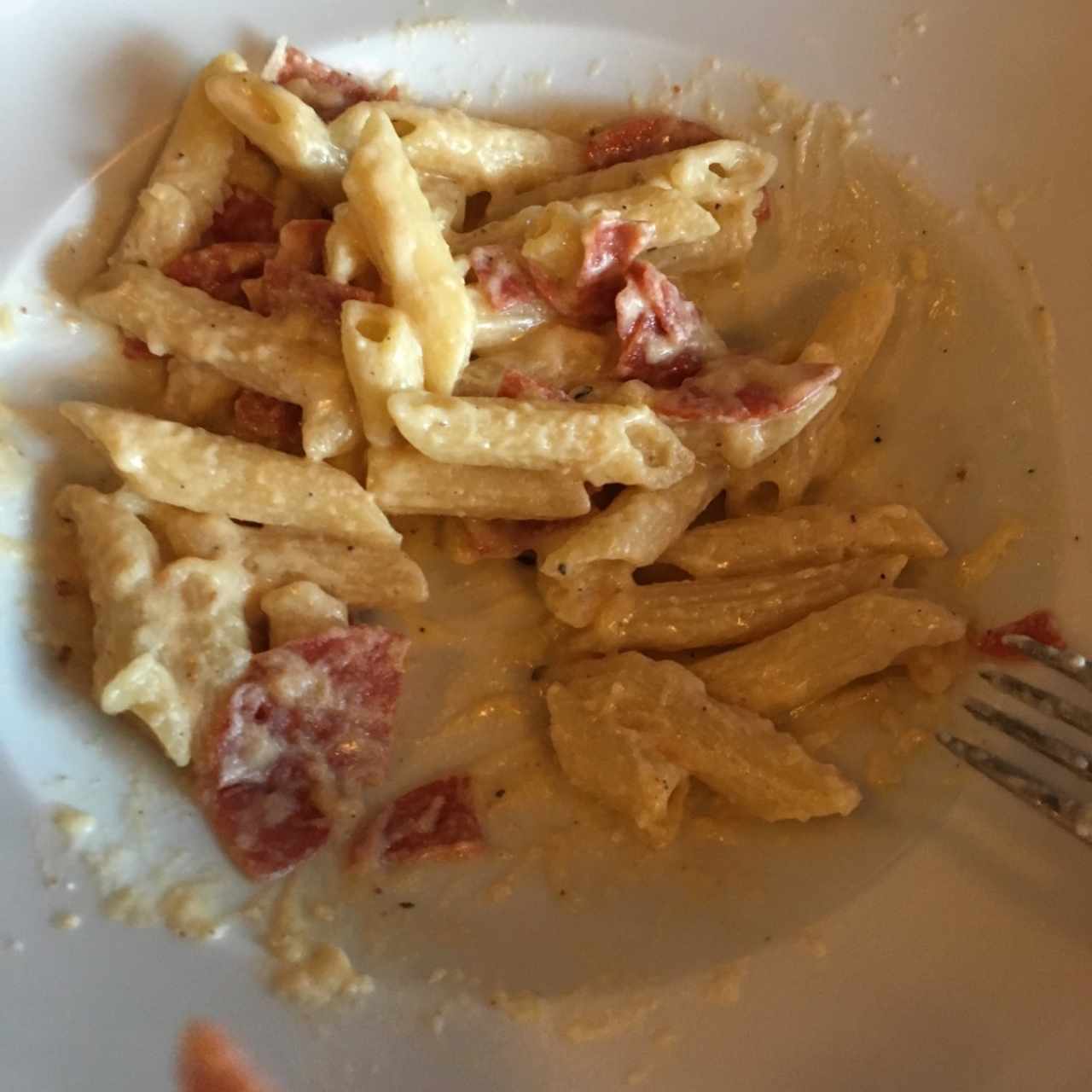 pasta corta con peperoni