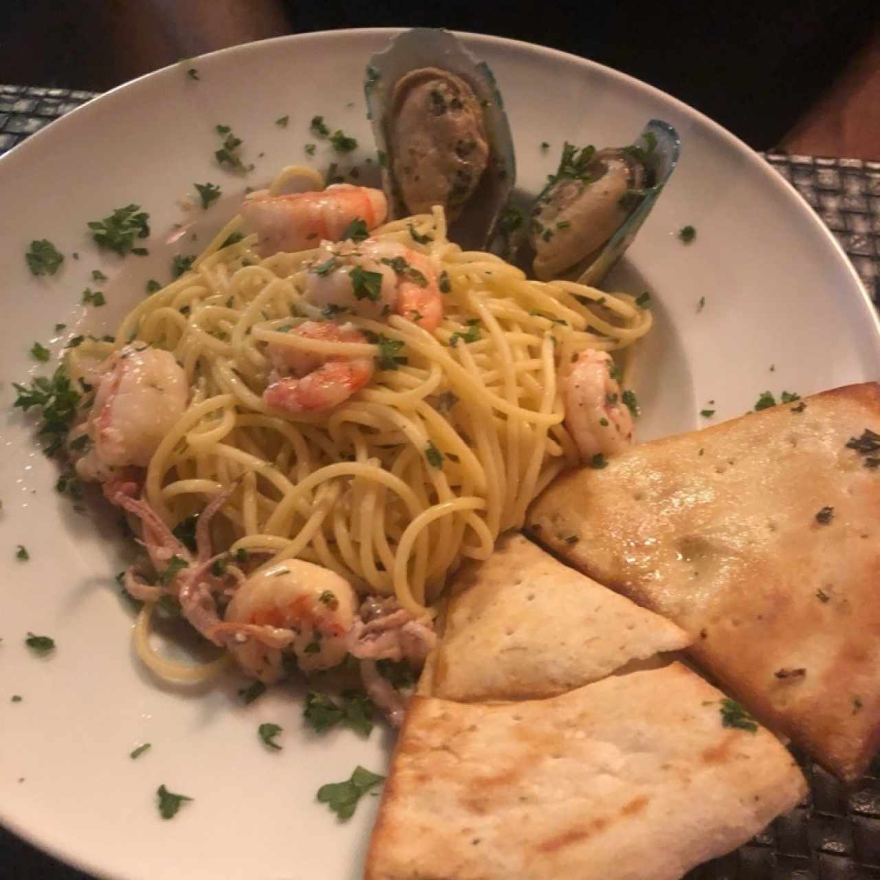 spaguetti con mariscos