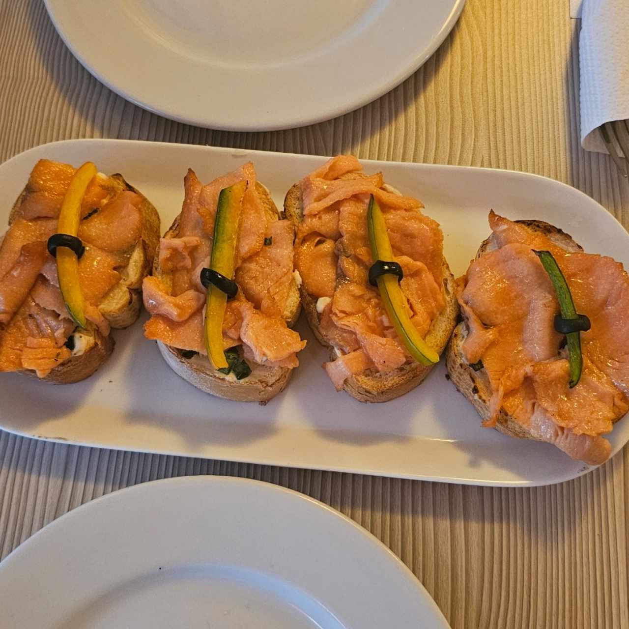 bruschetta de Salmón ahumado