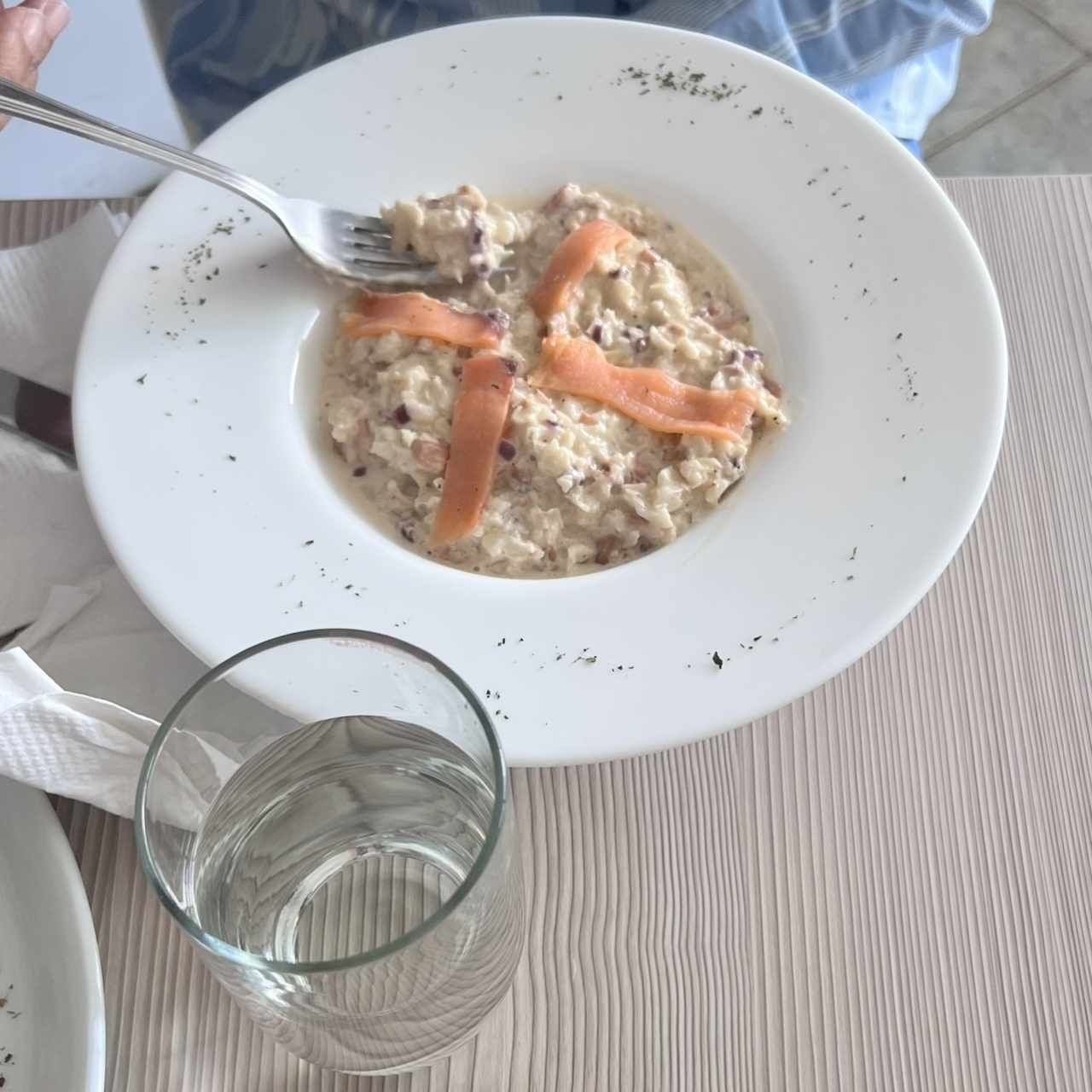 Risoto de coliflor y Salmón Ahumado