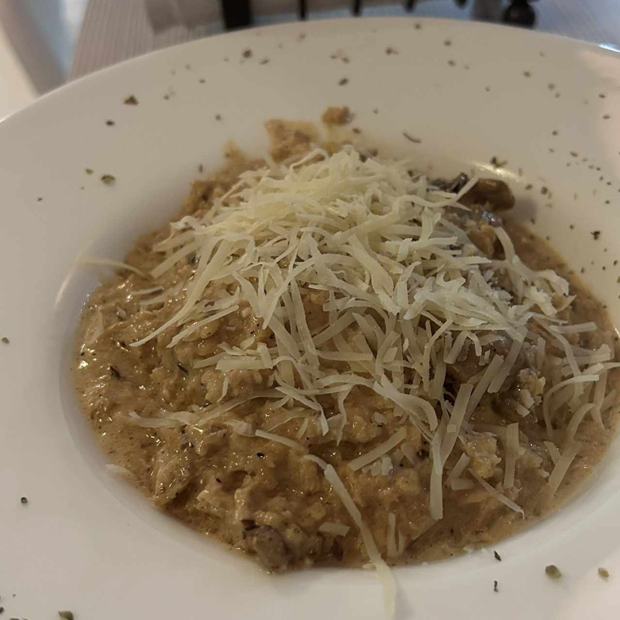 Risotto de Coliflor, Filete y aceite de trufa