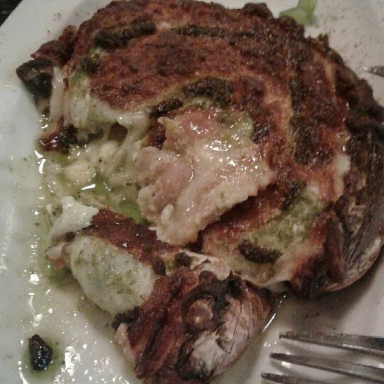 portobelo relleno con queso azul... 