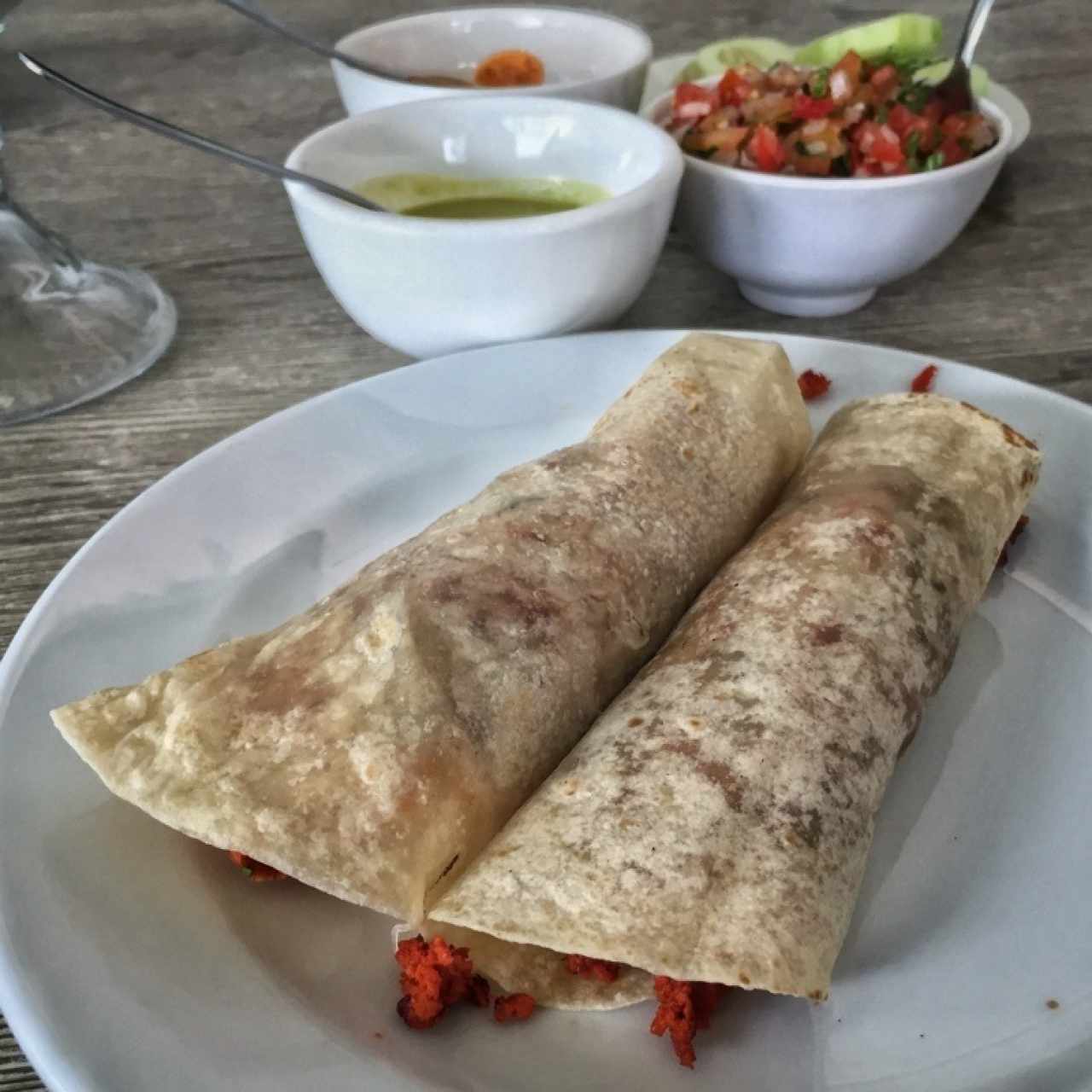 Taco al Pastor y Taco de Chorizo