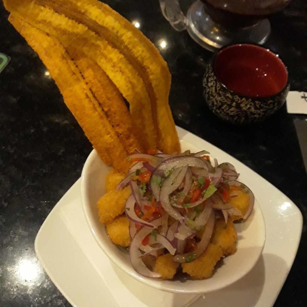 Ceviche frito de corvina