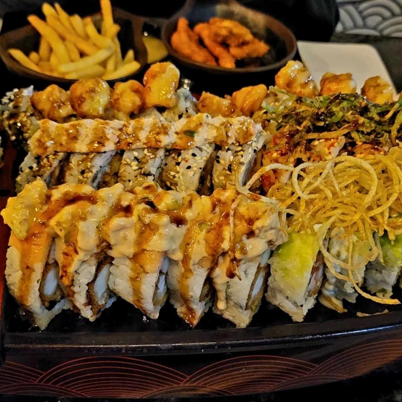 7 different sushi.