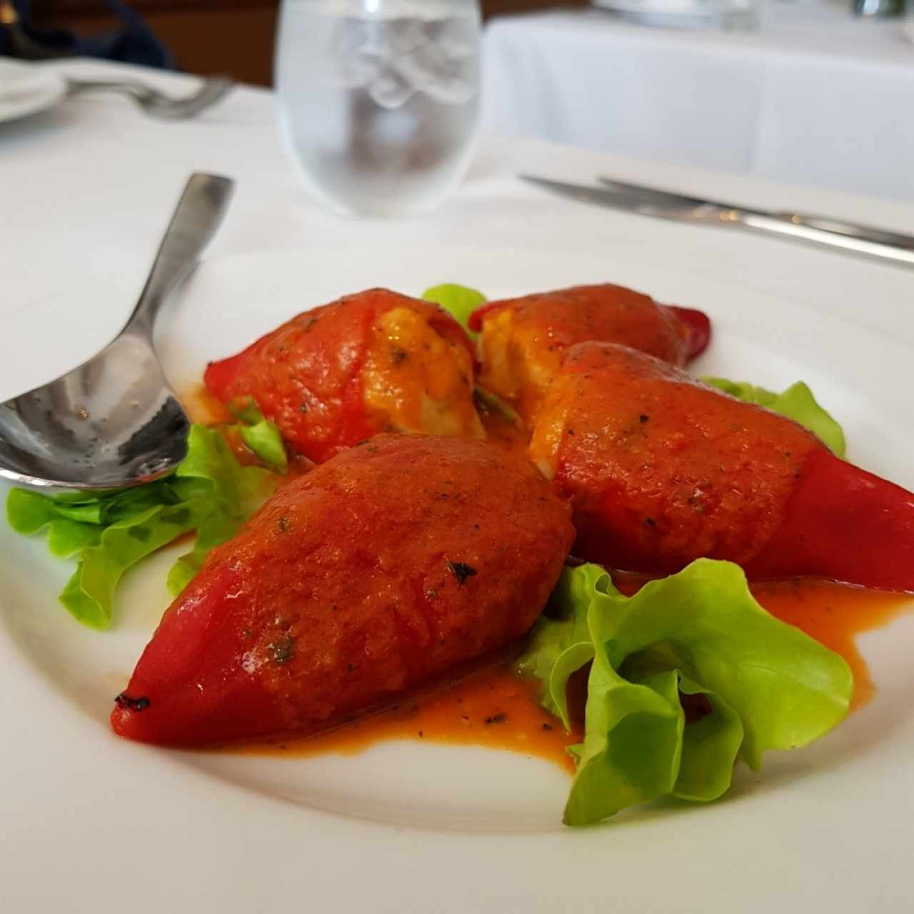 pimientos de piquillo con langosta