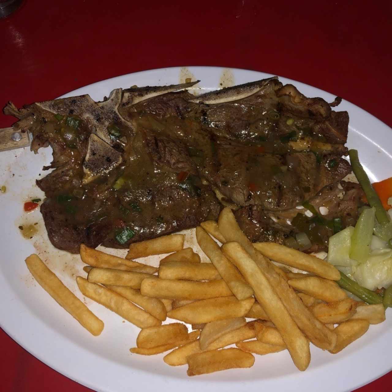 churrasco con papas fritas 