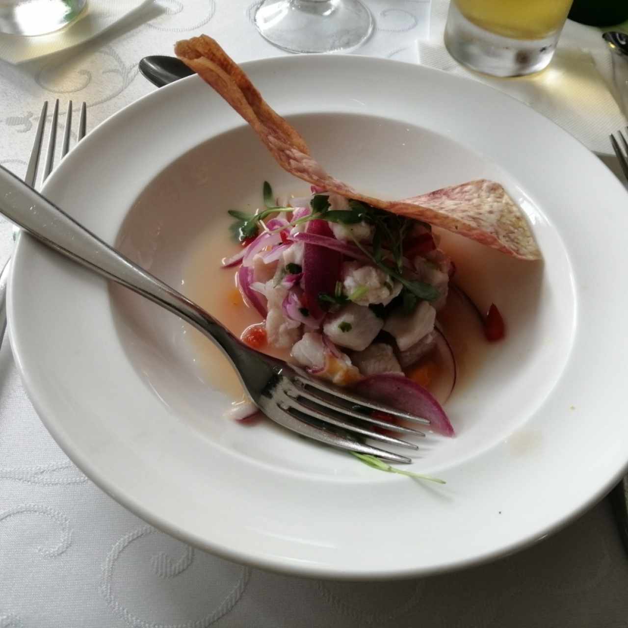 Ceviche de corvina con pixbae