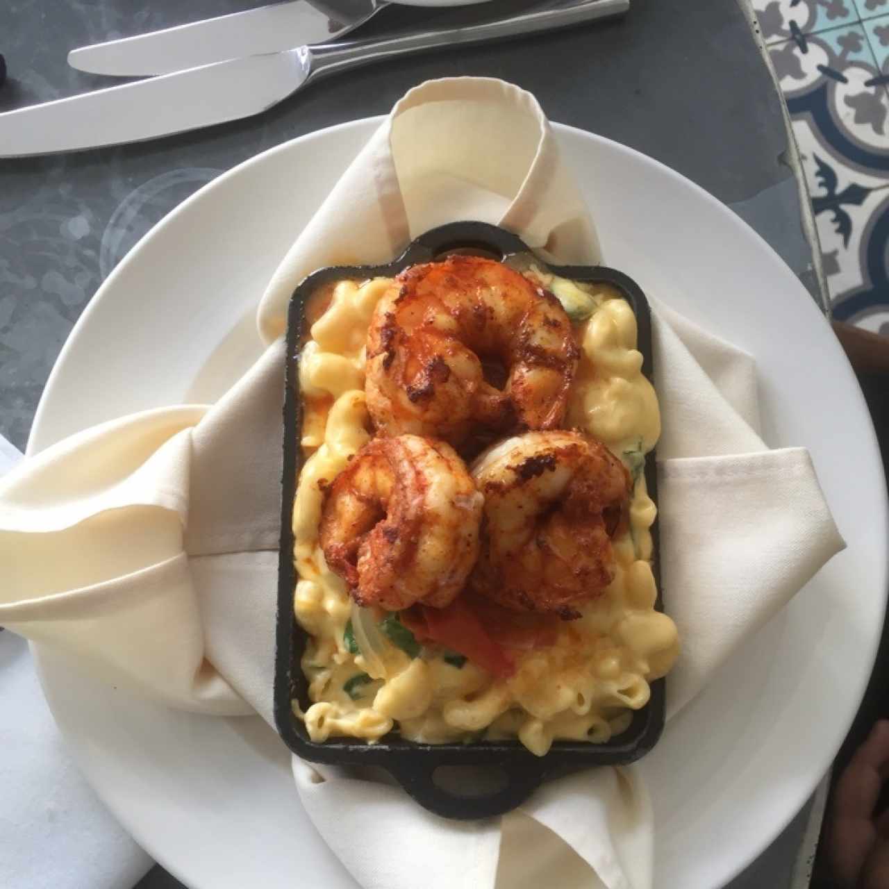 mac & cheese con langostinos