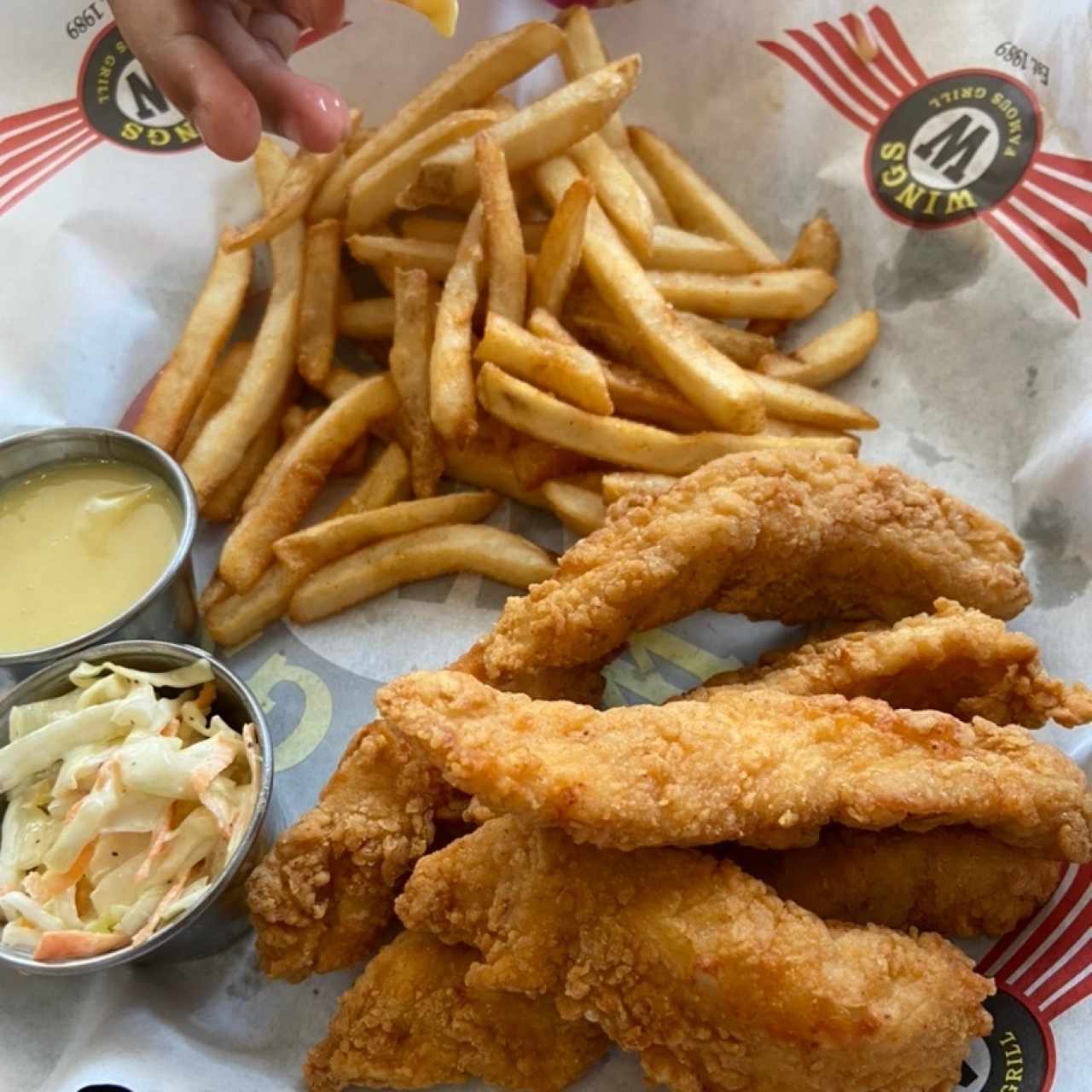 chicken tenders and fries 