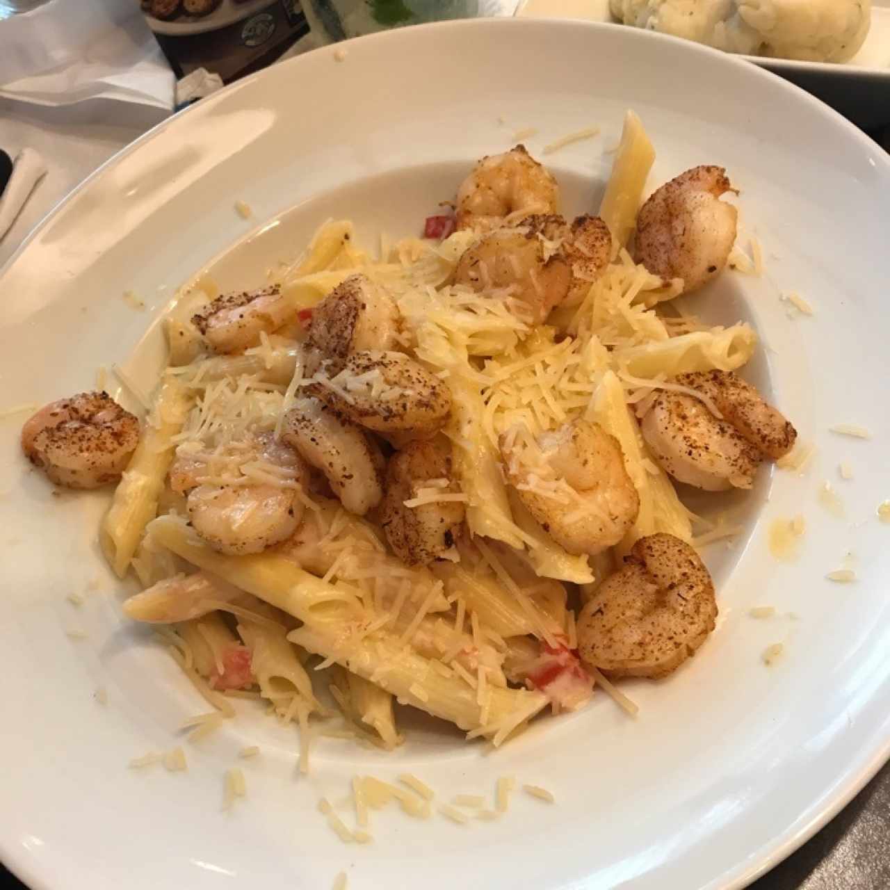 pasta con camarones