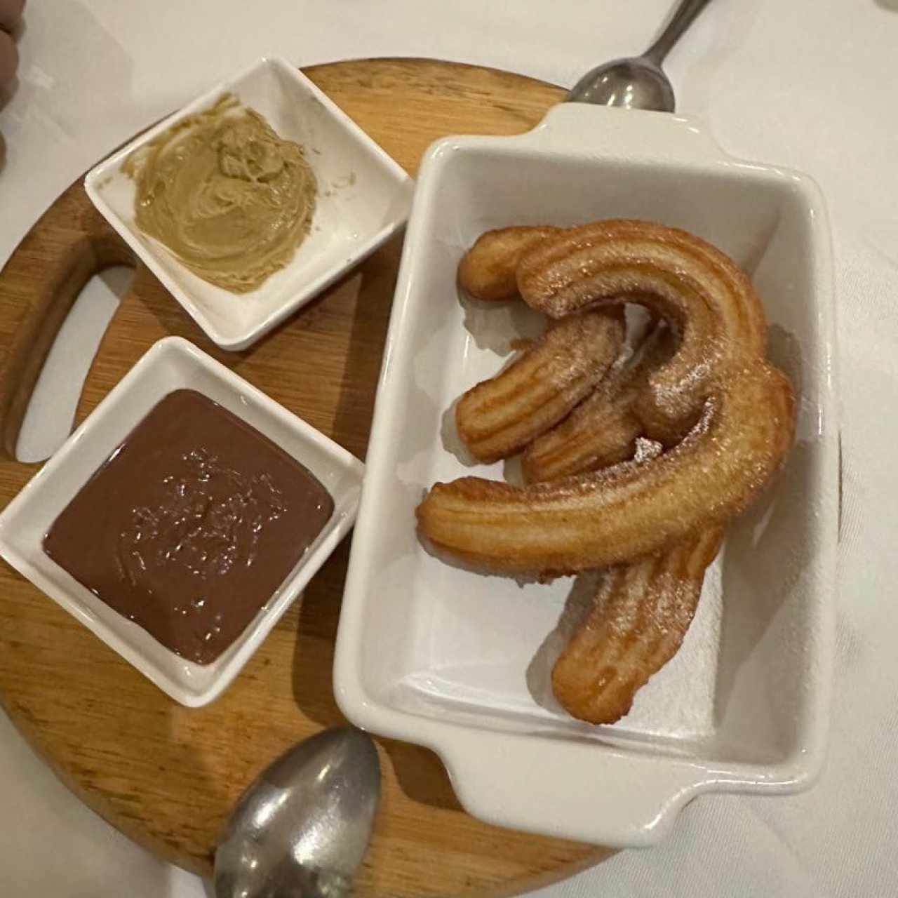 Churros con Crema de Avellana y de Pistachio