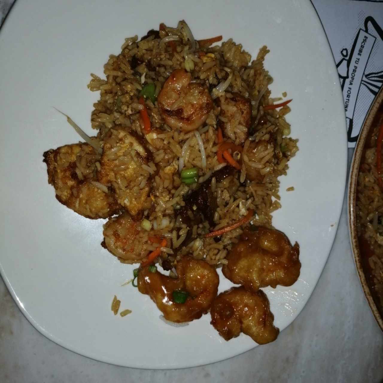 PF. arroz frito mixto con camarones crunch