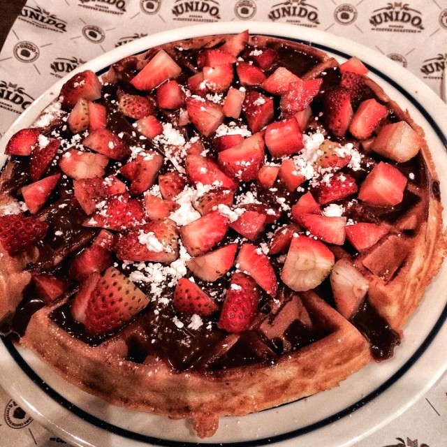 Waffles de Nutella y Fresas