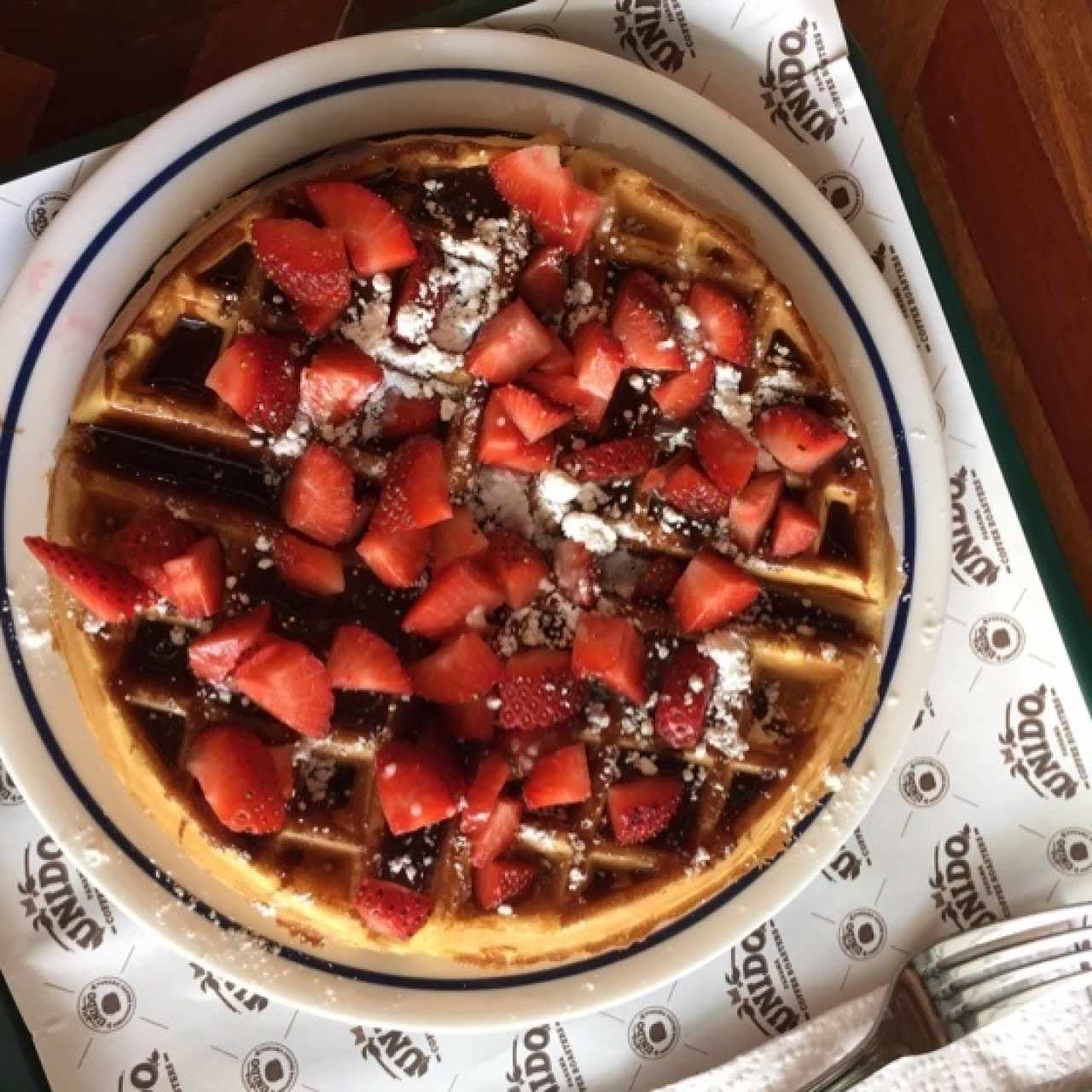 waffle de nutella con fresas