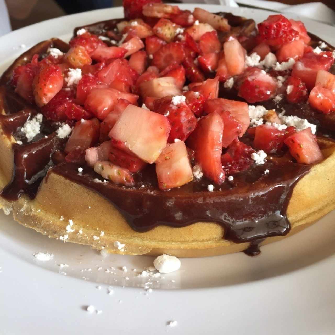 Waffle de Nutella y Fresas